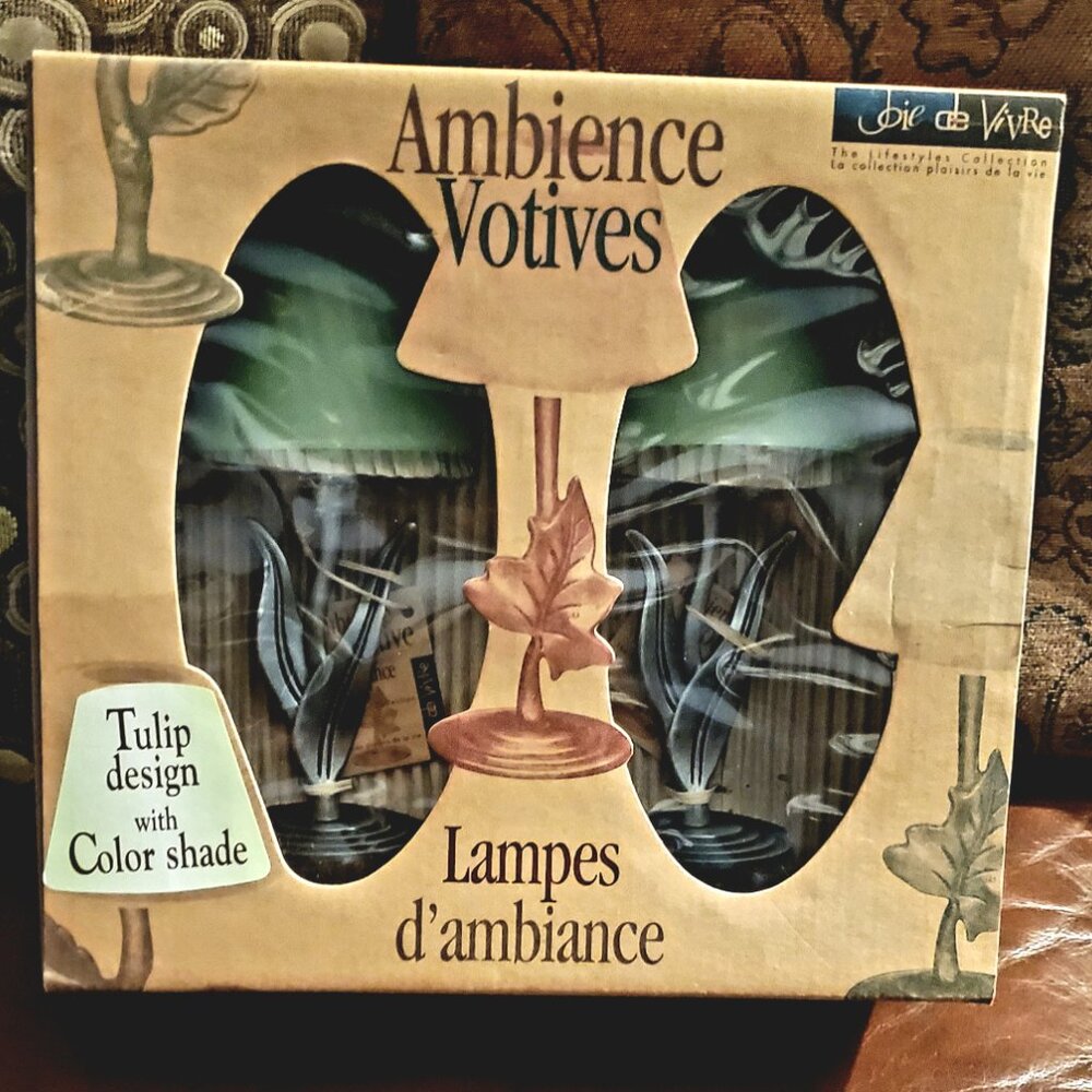 Lifestyle Collection~Ambience Votives "Lampes D'Ambiance" Tulip Design w/Candles
